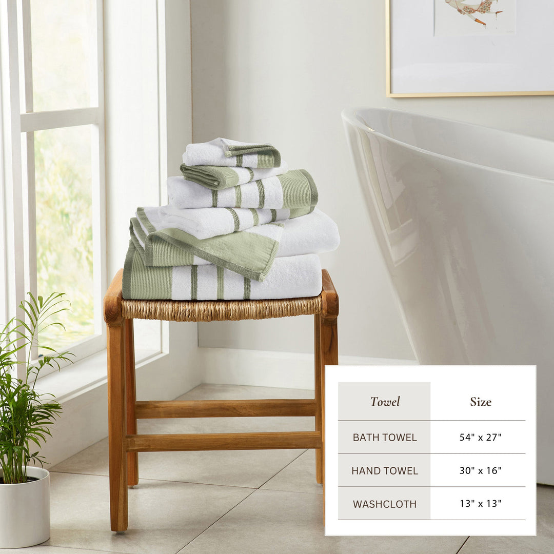 Cotton Stripe Bath Towel Set - Noelle Collection