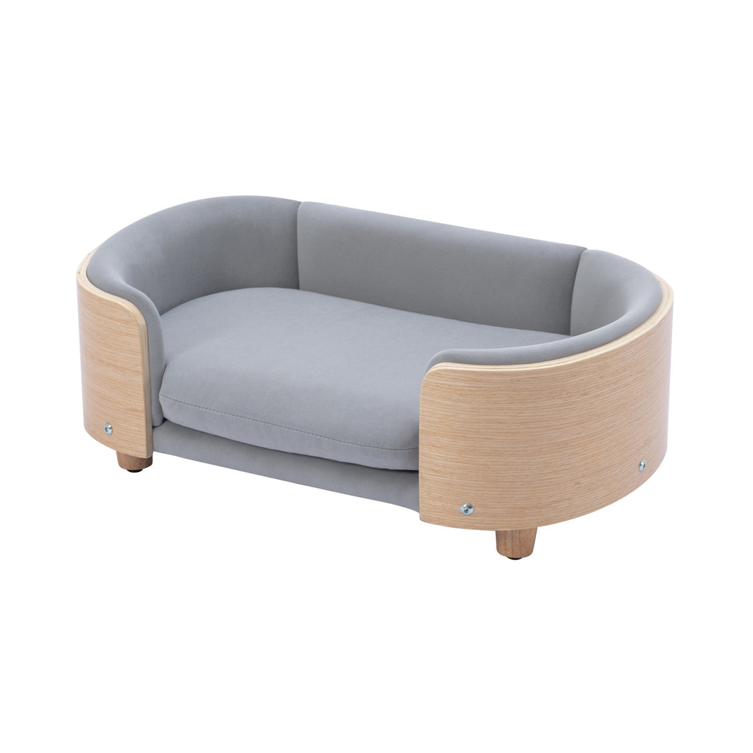 Scandinavian Style Elevated Dog Bed Pet Sofa With Solid Wood Legs