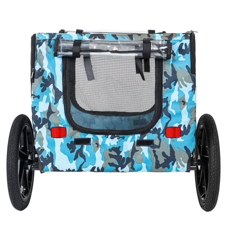 Outdoor Heavy Duty Collapsible Pet Bike Trailer with 16-Inch Wheels