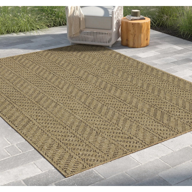 Earth GC_NTL1013 Jute/Mocha 7 ft. 10 in. x 10 ft. 3 in. Indoor/Outdoor Area Rug