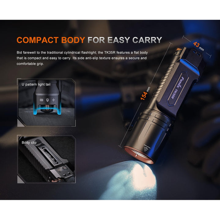 Fenix TK35R Rechargeable High-Performance Tactical Flashlight with UV Output