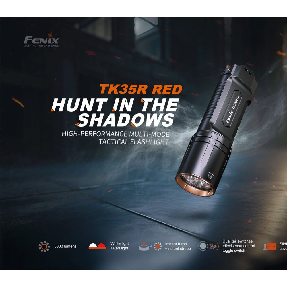 Fenix TK35R Rechargeable High-Performance Tactical Flashlight with UV Output