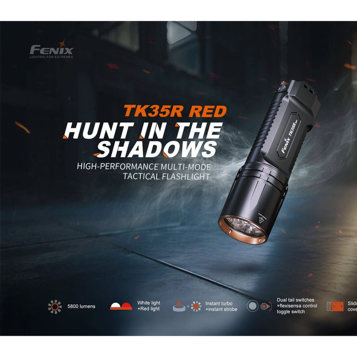Fenix TK35R Rechargeable High-Performance Tactical Flashlight with UV Output