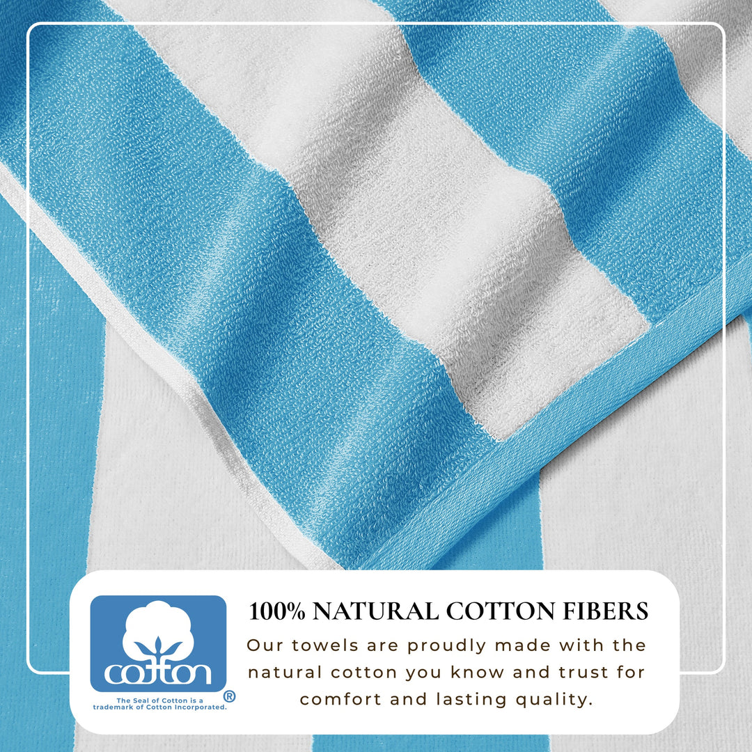 Cotton Velour Cabana Beach Towel - Novia Collection