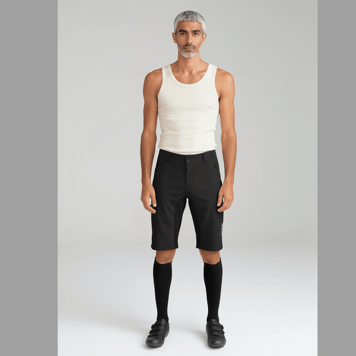 Urban Cycling Men's Gravel Grinder Cyclocross / MTB Shorts - Flex Soft Shell Shorts with Zip Pockets and Vents