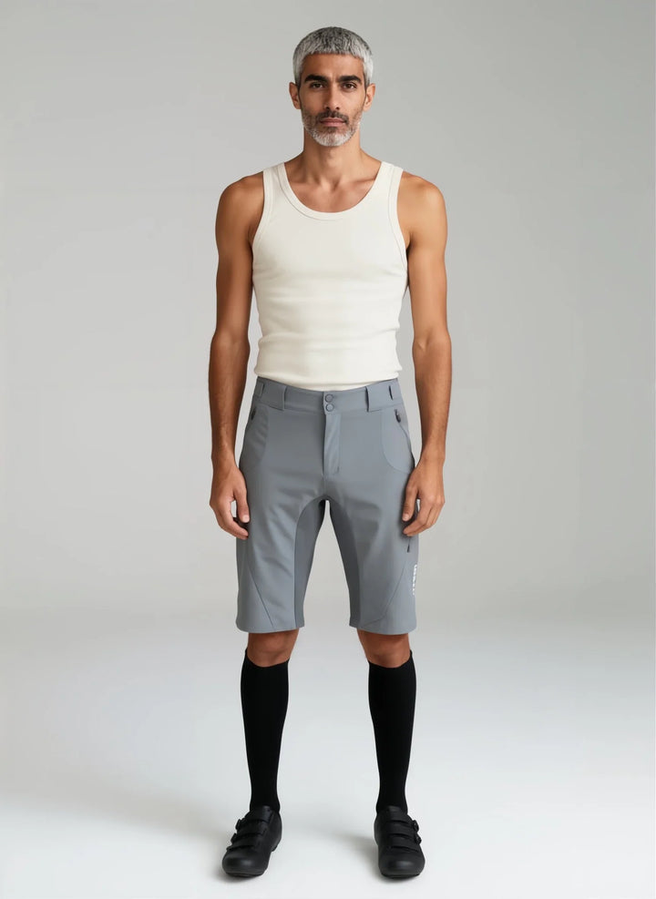 Urban Cycling Men's Gravel Grinder Cyclocross / MTB Shorts - Flex Soft Shell Shorts with Zip Pockets and Vents