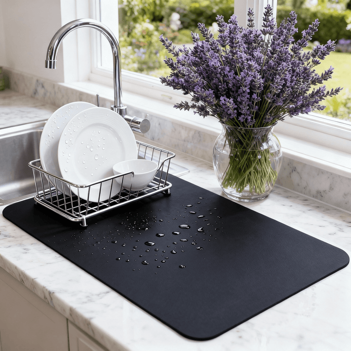 Absorbent Non-Slip Dish Drying Mat | Strabella Kitchen