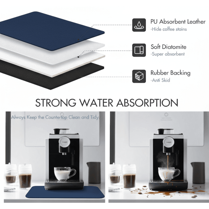 Strabella Navy Dish Drying Mat - Absorbent & Quick Dry