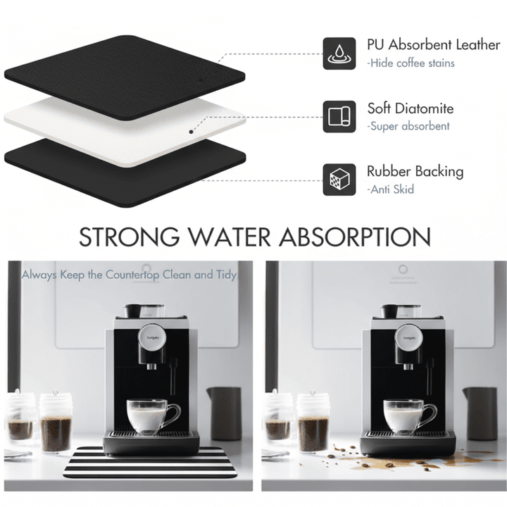 Absorbent Non-Slip Dish Drying Mat | Strabella Kitchen