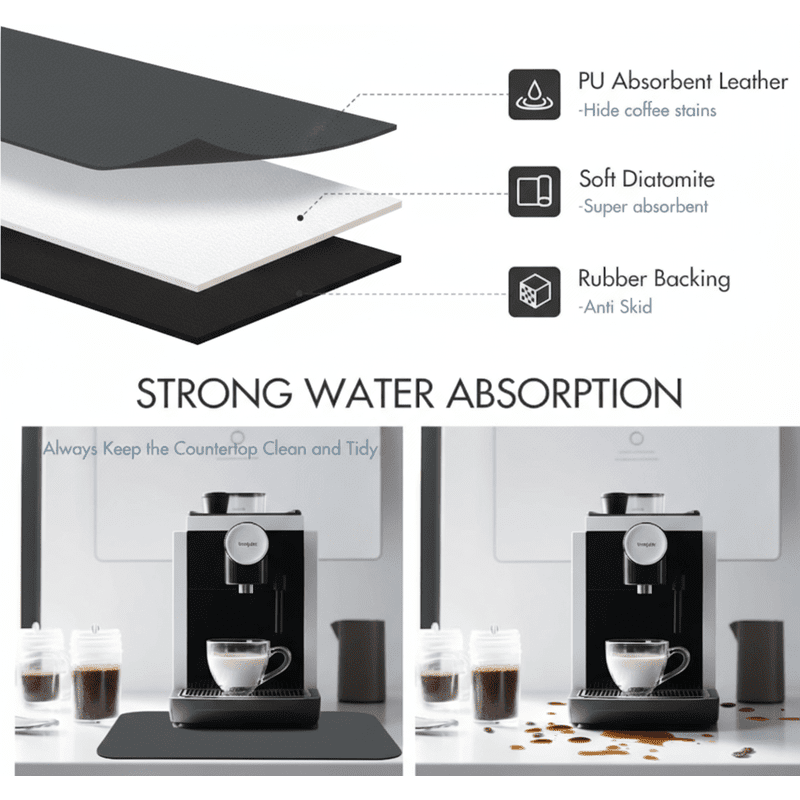 Absorbent Kitchen Dish Drying Mat by Strabella