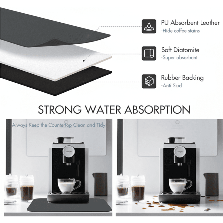 Absorbent Kitchen Dish Drying Mat by Strabella