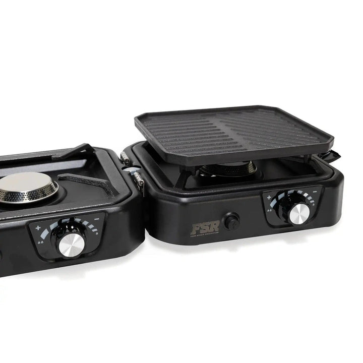 Freespirit Recreation Portable 2 Burner Camp Stove & Wind Screen