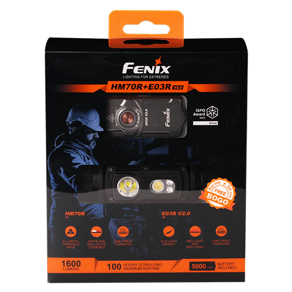 Fenix HM70R Rechargeable LED Headlamp - 1600 Lumens