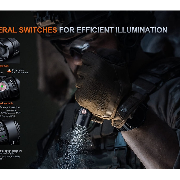 Fenix PD35R ACE Multi-mode Tactical Flashlight + FREE CL01 Mini Lantern