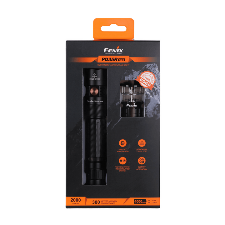 Fenix PD35R ACE Multi-mode Tactical Flashlight + FREE CL01 Mini Lantern