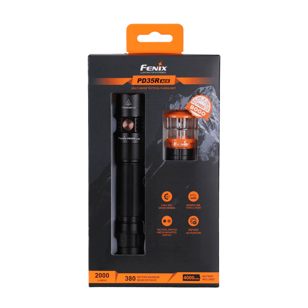 Fenix PD35R ACE Multi-mode Tactical Flashlight + FREE CL01 Mini Lantern