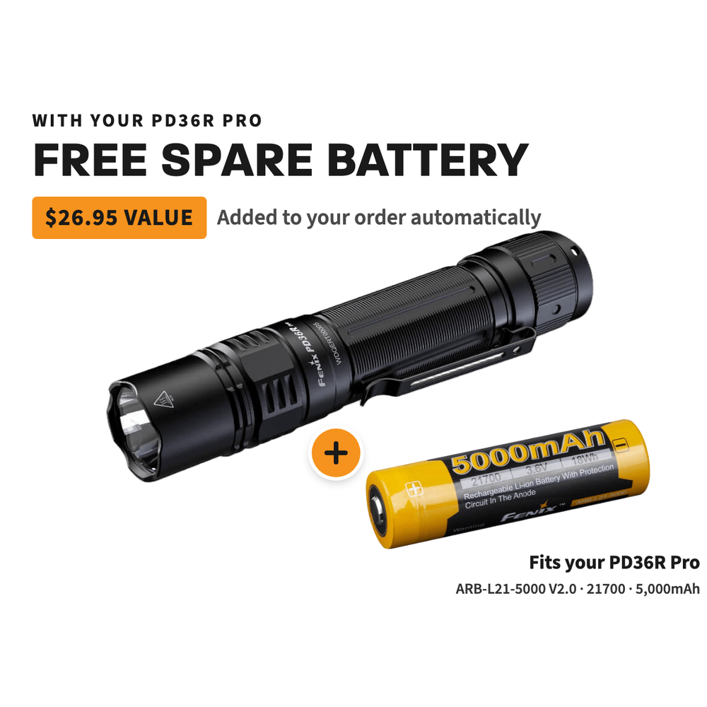 Fenix PD36R Pro 2800 Lumen Flashlight + FREE E03R V2 Keychain Light