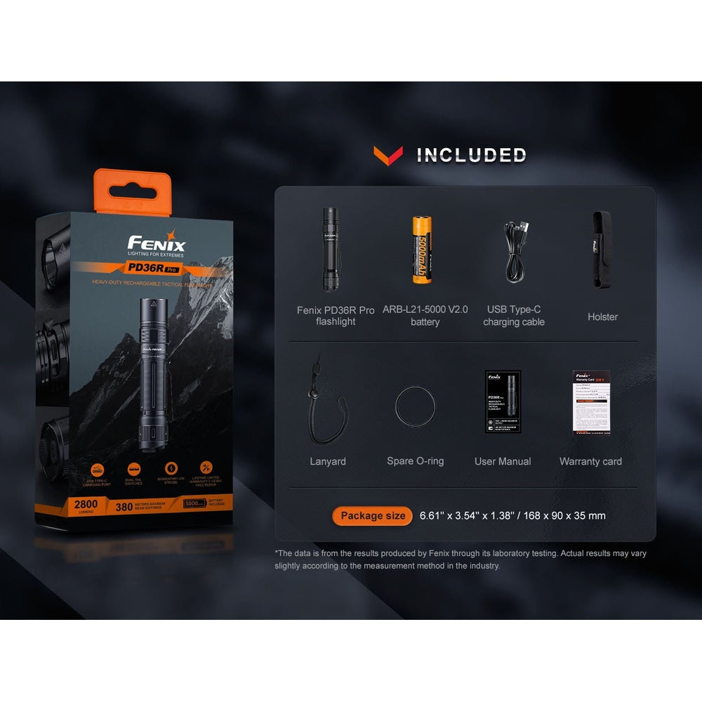 Fenix PD36R Pro 2800 Lumen Flashlight + FREE E03R V2 Keychain Light