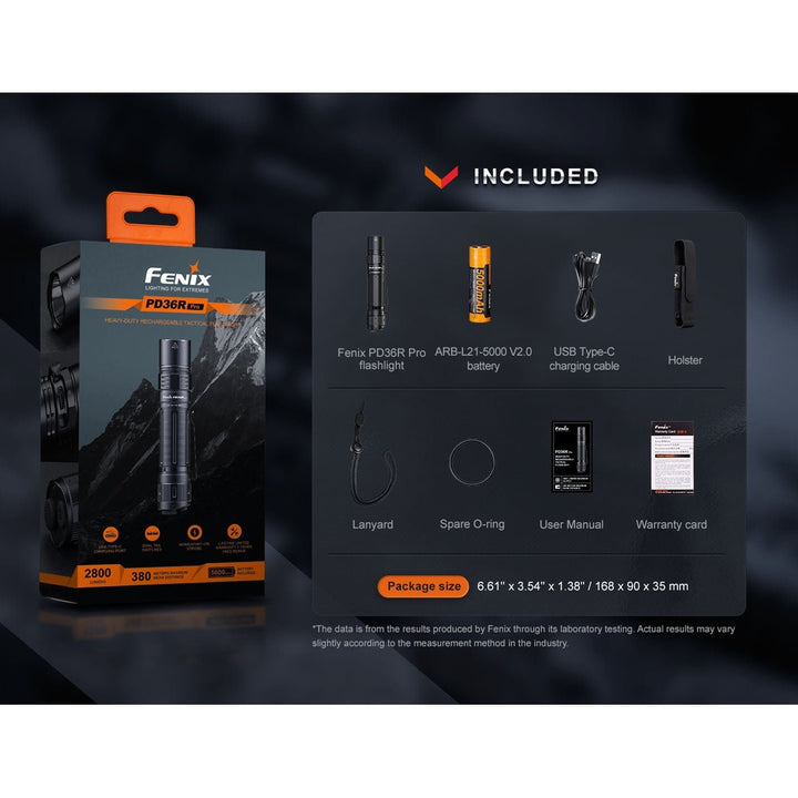 Fenix PD36R Pro 2800 Lumen Flashlight + FREE E03R V2 Keychain Light