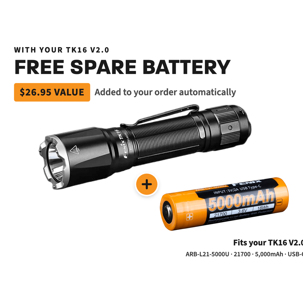 Fenix TK16 V2.0 Tactical Flashlight - 3100 Lumens