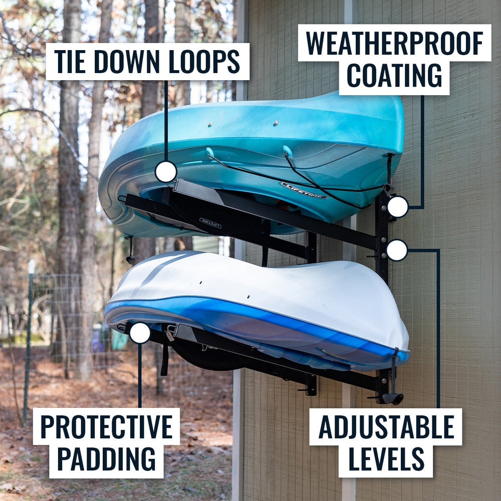 Shenandoah Outdoor Kayak Storage Rack - 2 Levels
