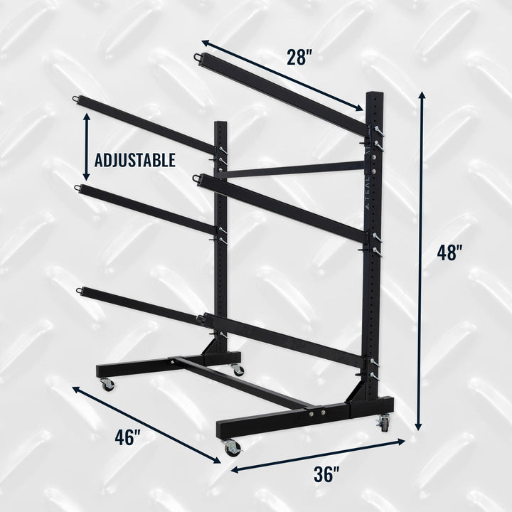 Wheeled Kayak Storage Rack with 3 Levels and Wheels