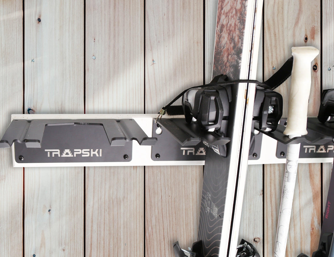TRAPAWAY Wall Rack | Garage Organizer for Yard Tools, Gear & Equipment | Holds Skis or Snowboard by Bindings | Aluminum | No Moving Parts to break or pinch points