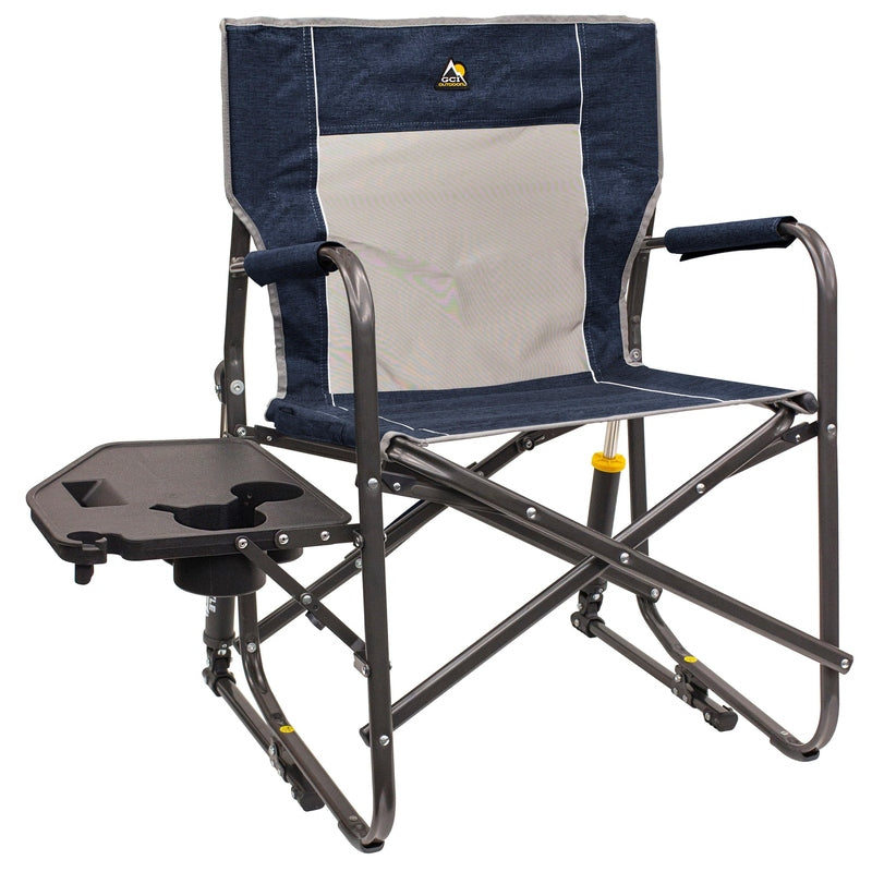 GCI Outdoor Freestyle Rocker Portable Folding Rocking Chair, Outdoor Camping Chair with Side Table