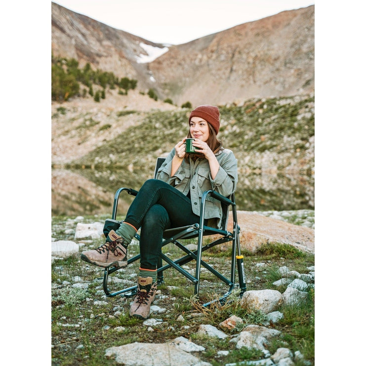 GCI Outdoor Freestyle Rocker XL Portable Folding Rocking Chair, Outdoor Camping Chair with Side Table, Aluminum
