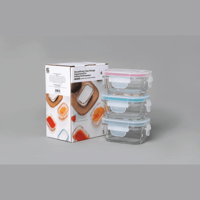 Mini Glass Container Set - Rectangular