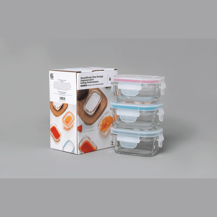 Mini Glass Container Set - Rectangular