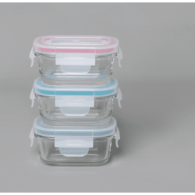 Mini Glass Container Set - Rectangular Vanilla