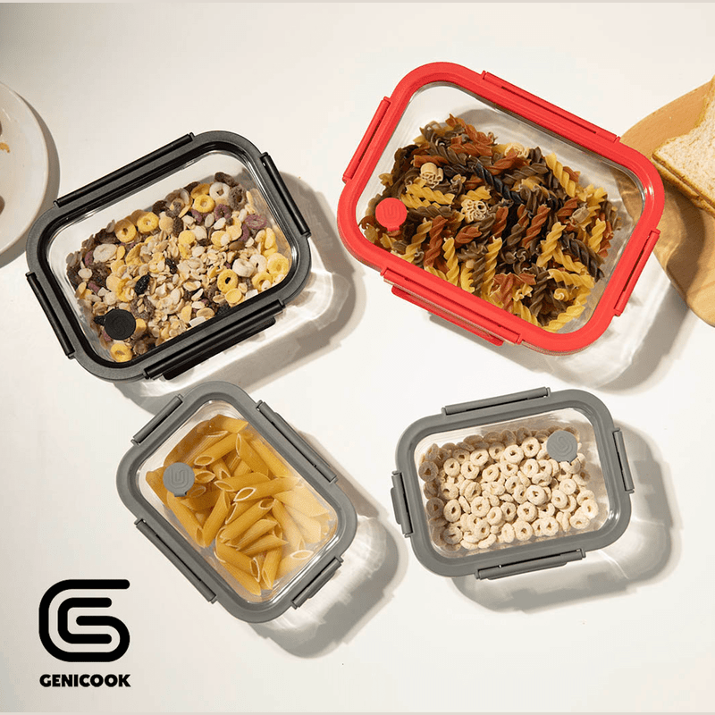 Glass Containers & Lids - Rectangular