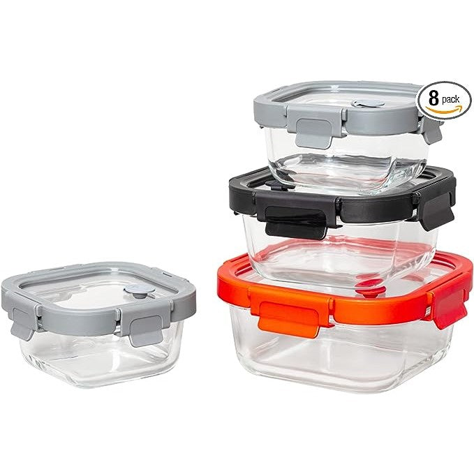 Glass Containers & Lids - Square