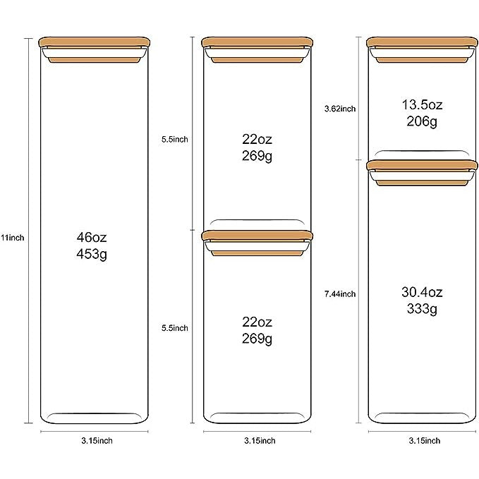 Glass Canister Set & Bamboo Lid