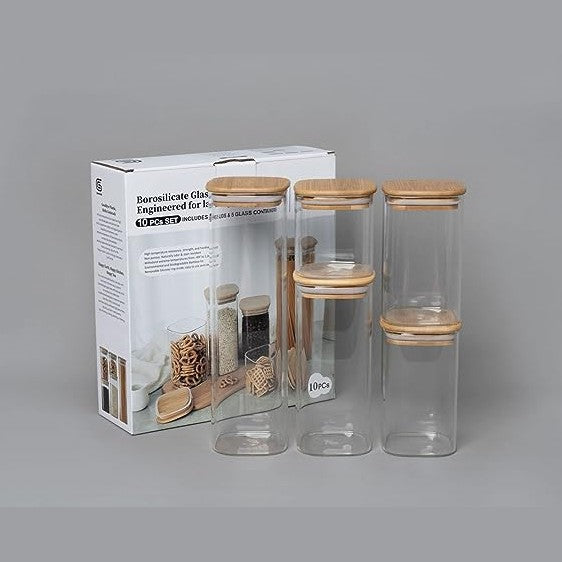 Glass Canister Set & Bamboo Lid