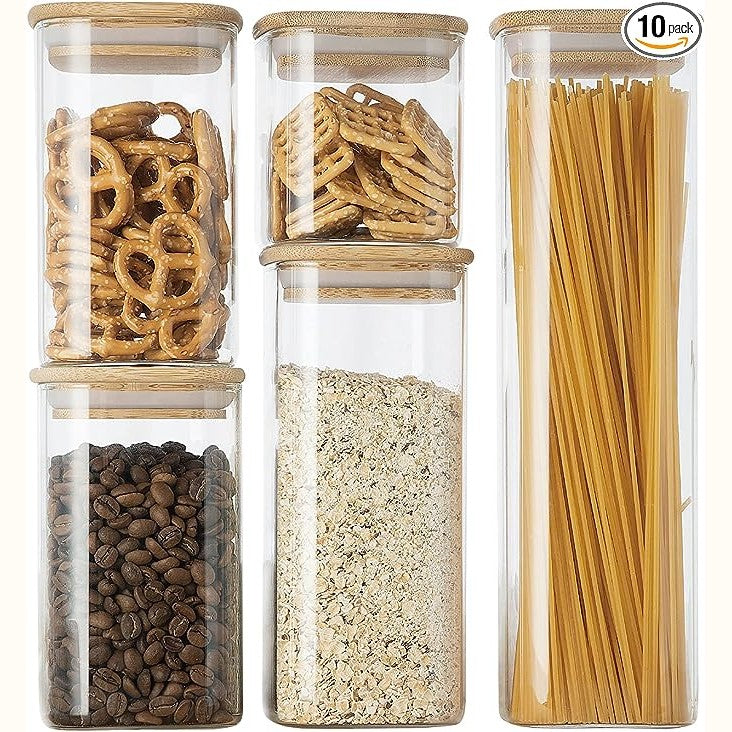 Glass Canister Set & Bamboo Lid