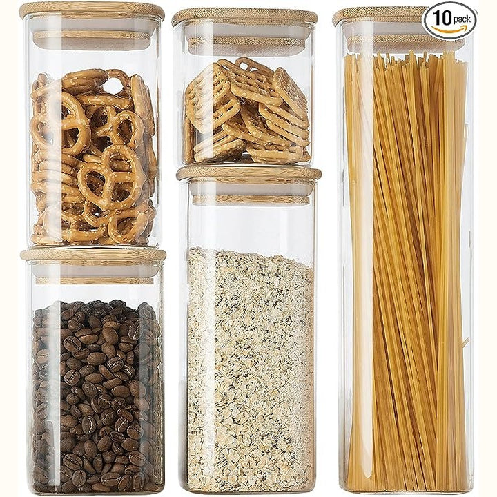 Glass Canister Set & Bamboo Lid