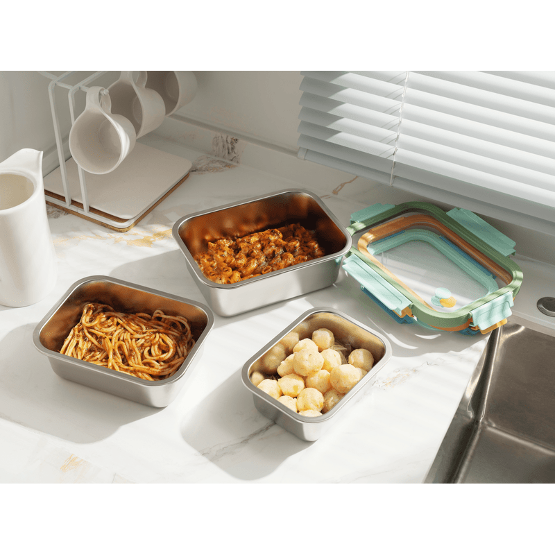 Multicolor Microwave Safe Stainless Steel Set