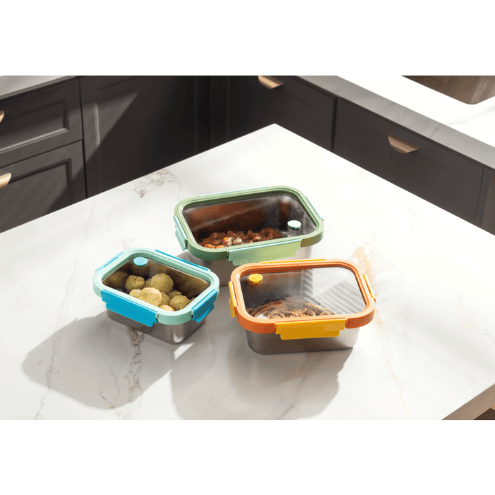 Multicolor Microwave Safe Stainless Steel Set