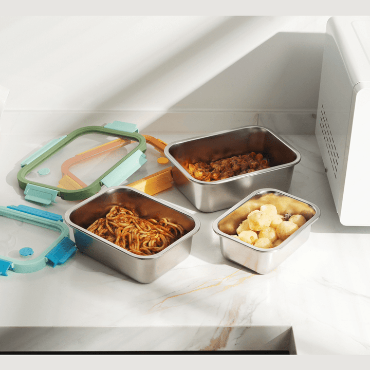 Multicolor Microwave Safe Stainless Steel Set