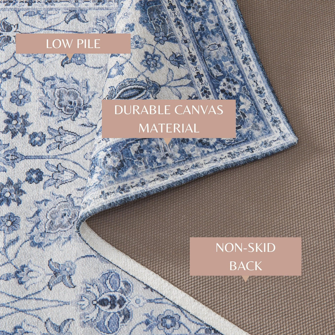 Machine Washable Floral Accent Area Rug 3' x 5'