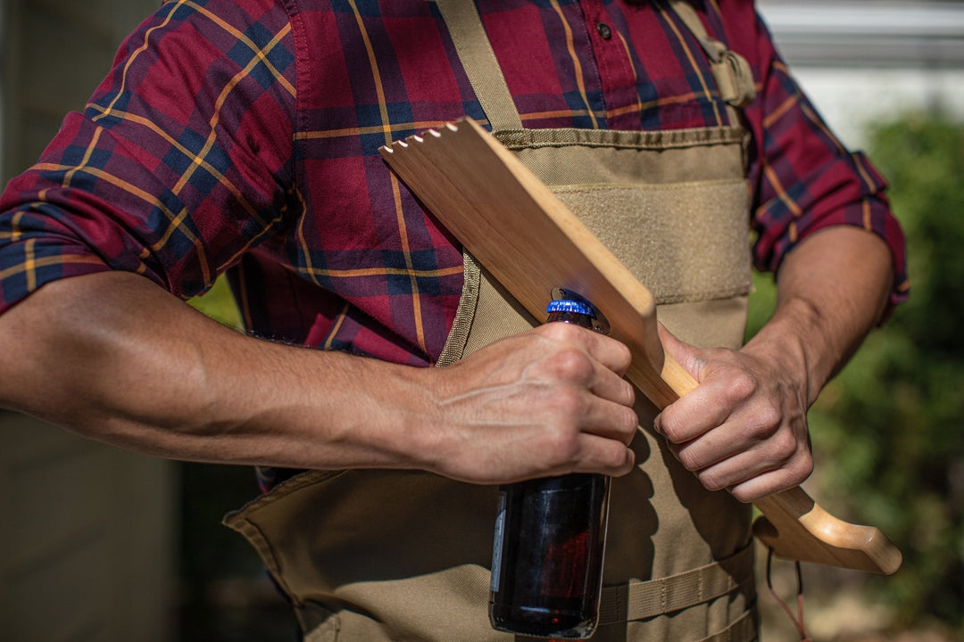 Picnic Time Hardwood BBQ Grill Scraper with Bottle Opener
