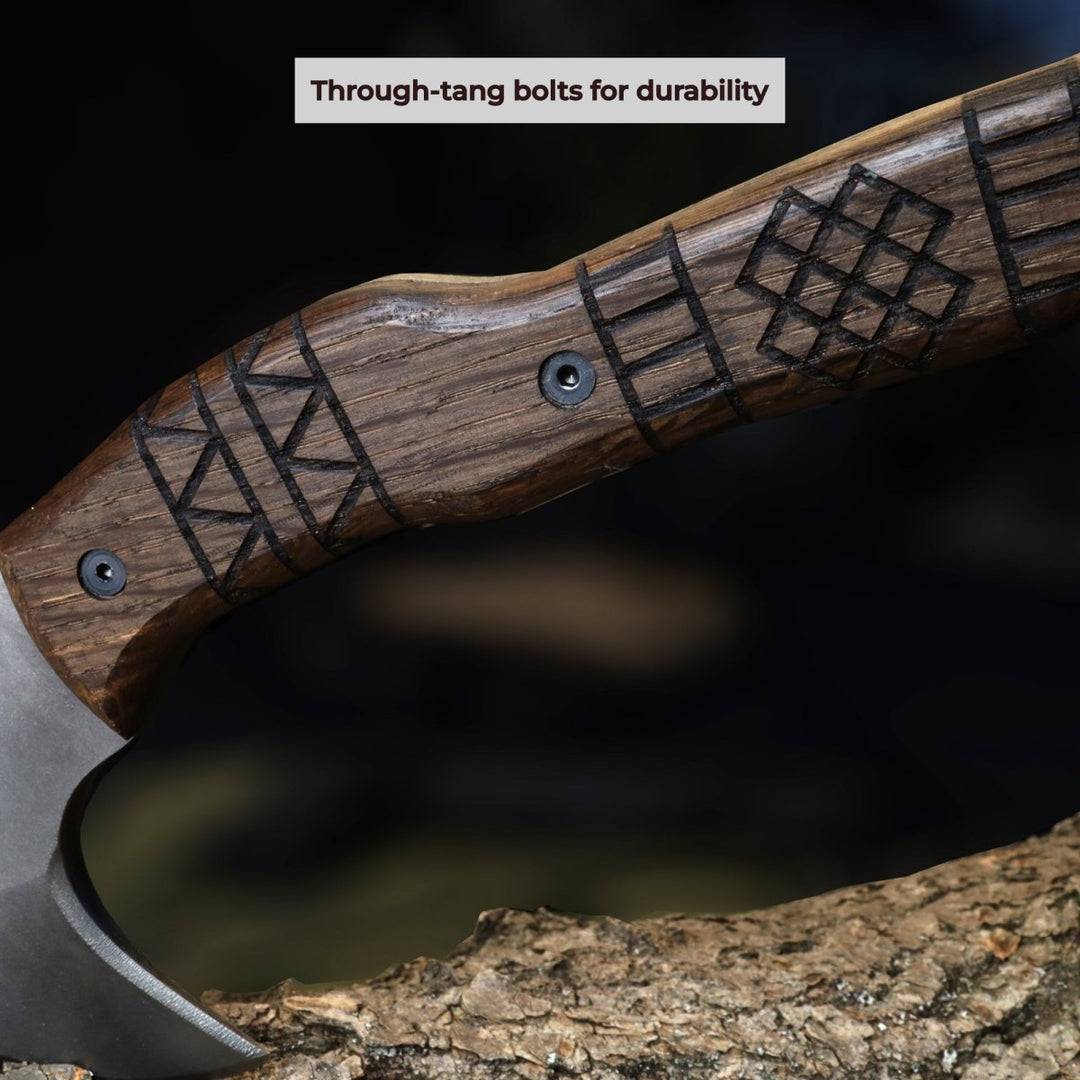 AncientSmithy Handcrafted tomahawk "Takoda" with tribal engraving