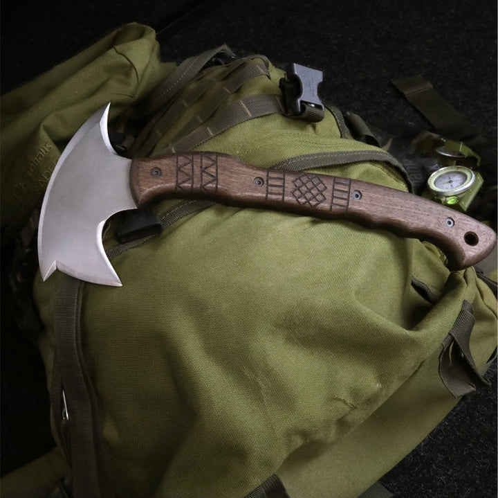 AncientSmithy Handcrafted tomahawk "Takoda" with tribal engraving