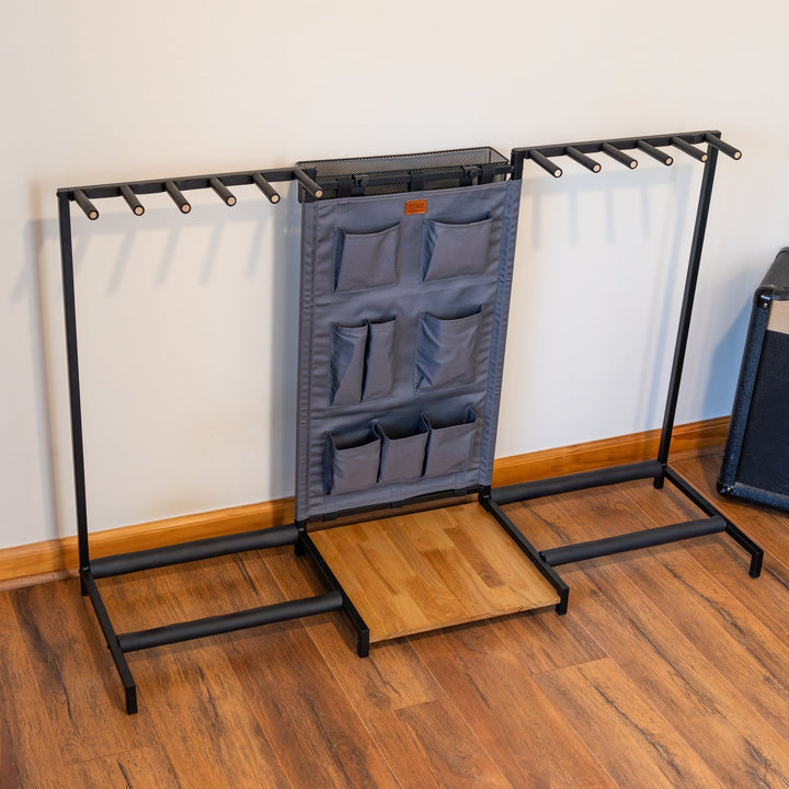 The Headliner 10-Slot Guitar Rack with Accessories Storage