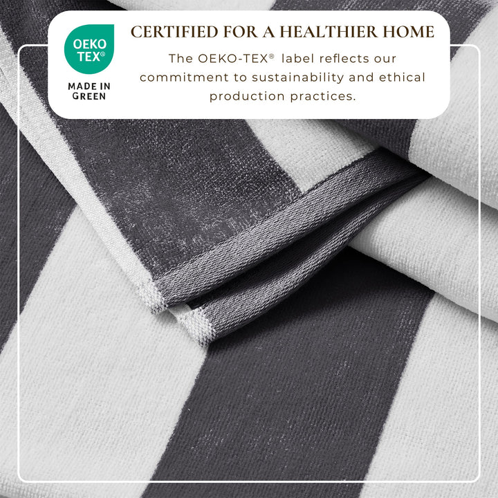 Cotton Velour Cabana Beach Towel - Novia Collection