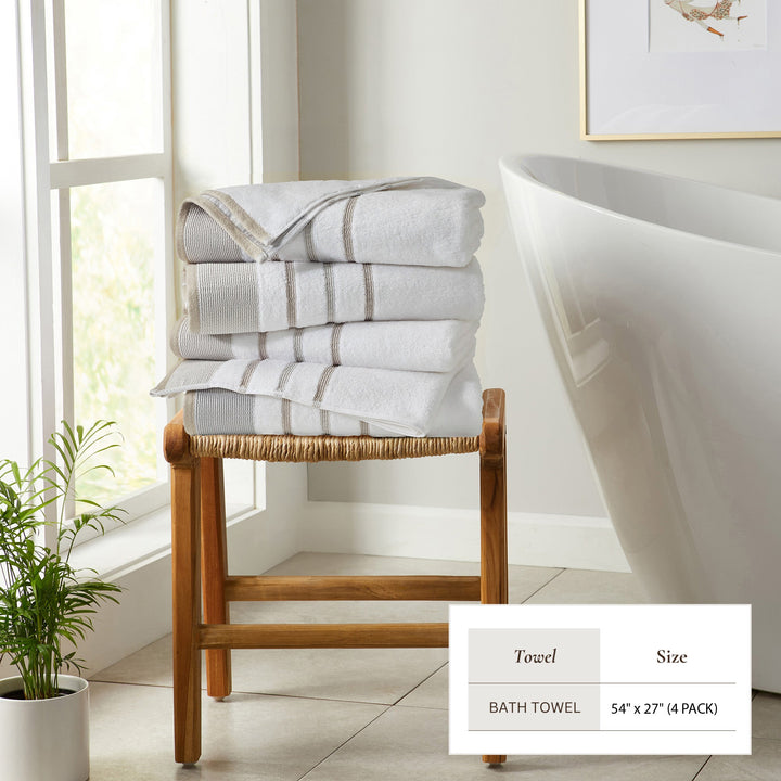Cotton Stripe Bath Towel Set - Noelle Collection
