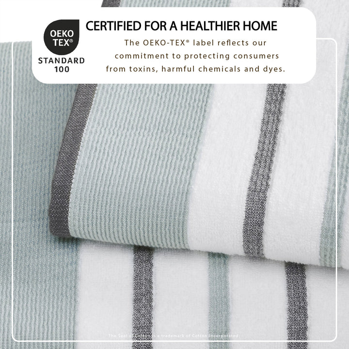 Cotton Stripe Bath Towel Set - Noelle Collection