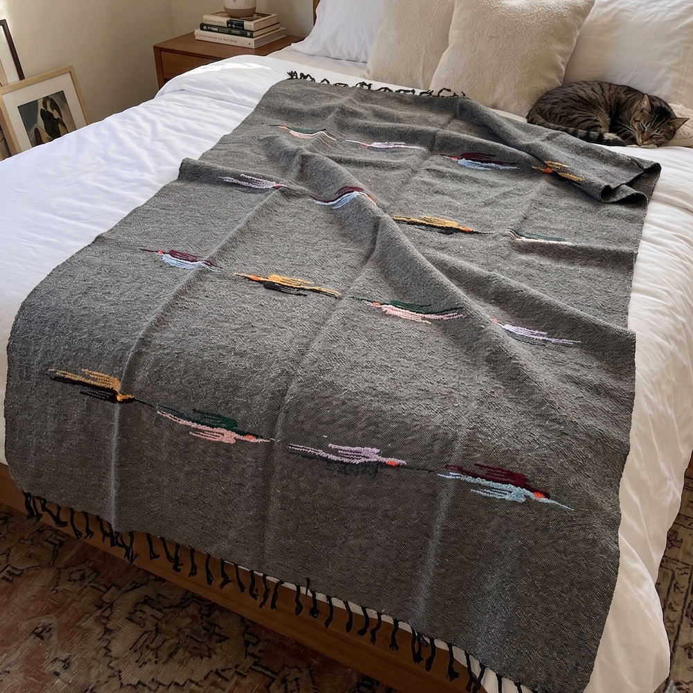 West Path Charcoal Thunderbird Baja Blanket